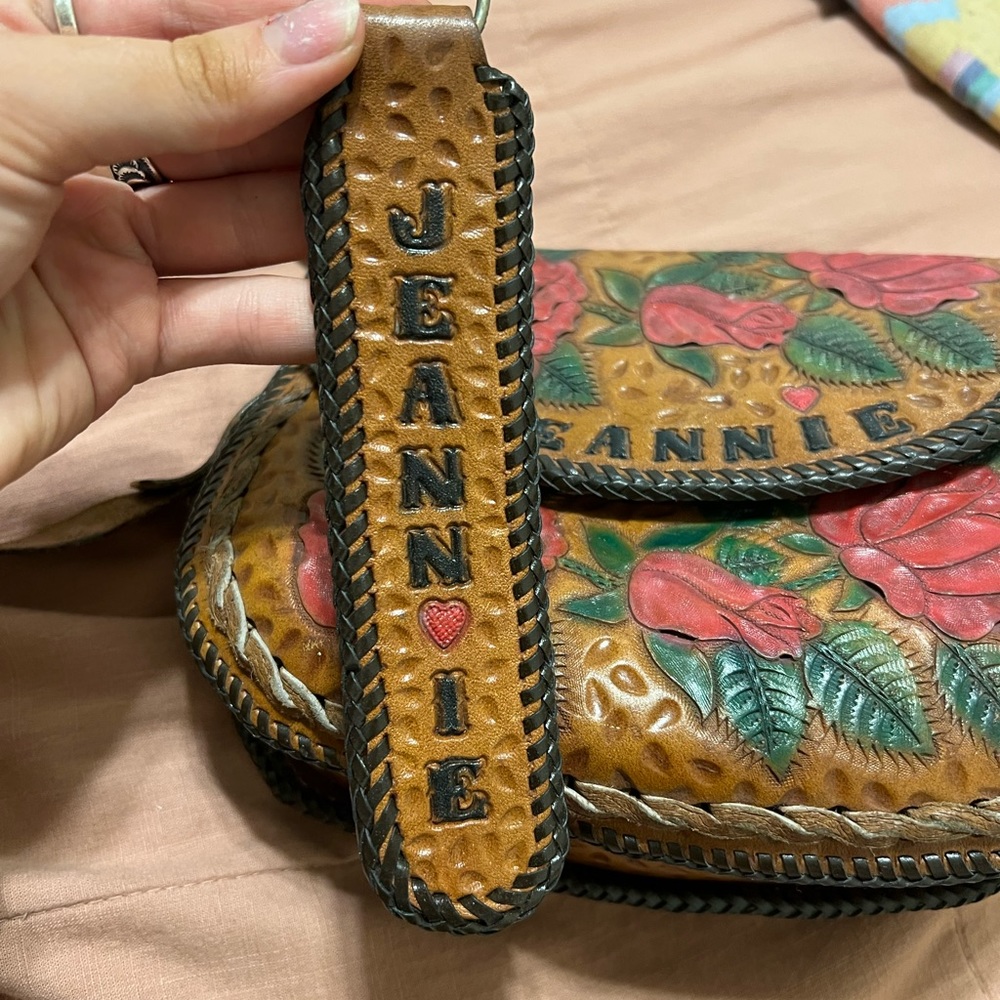 tooled leather purse and key chain